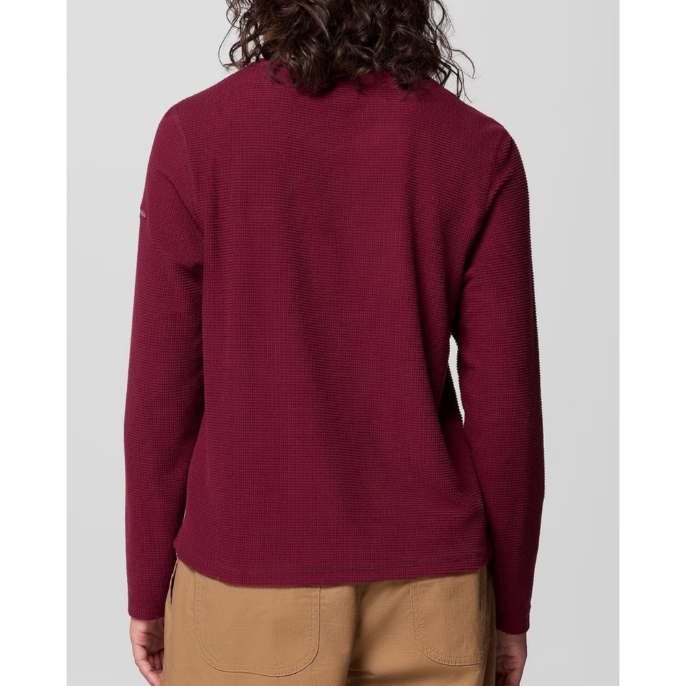 NWT Columbia Holly Springs EXS Waffle Long Sleeve Shirt Burgundy  Womens M - Picture 2 of 5